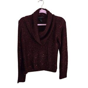 Inc international Concept Jubilant Burgundy Holiday Sequined Cowl Neck Size L
